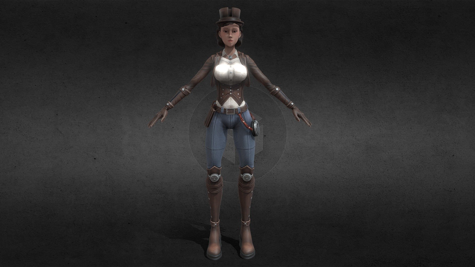 steampunk girl - 3D model by maksimpetrik 3d model