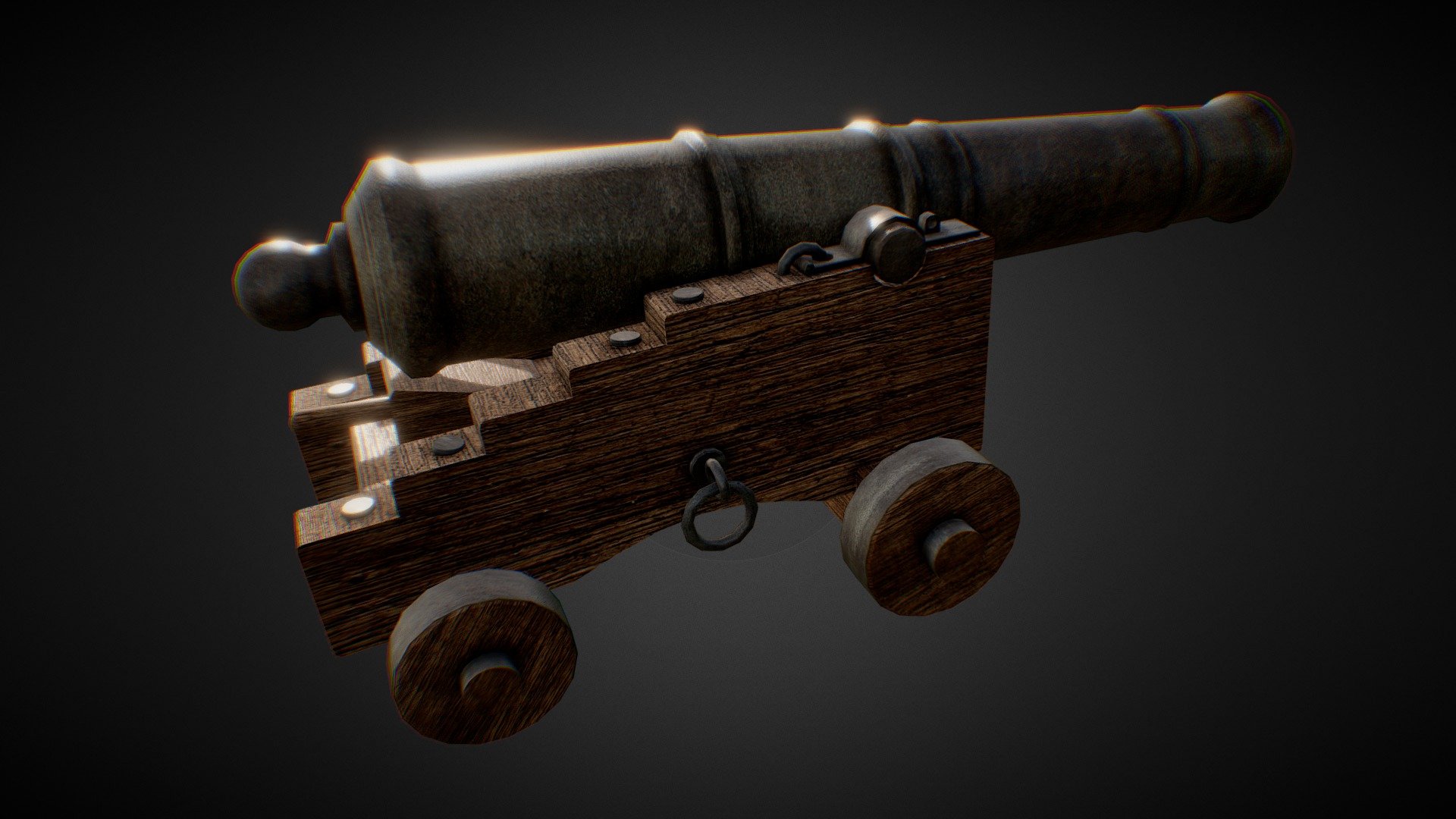 This is an old 24 lb. cannon found on a Spanish Galleon in the late 1600's. Modeled in Autodesk Maya and textured using Adobe Photoshop 3d model