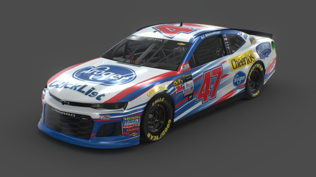*Please leave a ☆ if you're downloading this model.

Free 3D model of the 2018 Chevy Camaro that will be used in the 2018 NASCAR season. 

Good news, this model is free to download for non-commercial projects. If you want to use it for a commercial purpose, just contact us to obtain permission.

Our mobile games and software have really taken off, and we'll be changing our focus to that division. We completed this model in July, but I'm finally getting a chance to upload it here to share. I wanted to share it here so people can enjoy it. So for people and companies that would like to use this commercially, I really easy going. Example, if you're a race team, I'd love to get some pit passes. If you are a small indie game dev, some free game vouchers would be nice. :)

Body PSD: http://3dautosports.com/camaro/2018_Camaro-PSD.zip - 2018 NASCAR Camaro - Download Free 3D model by 3dautosports.com (@3dautosports) 3d model