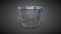 Tin bucket bucket, household, can, containers, clean, realistic, bin, cleaning, cleaner, housekeeping, substance, blender, pbr, substance-painter, container