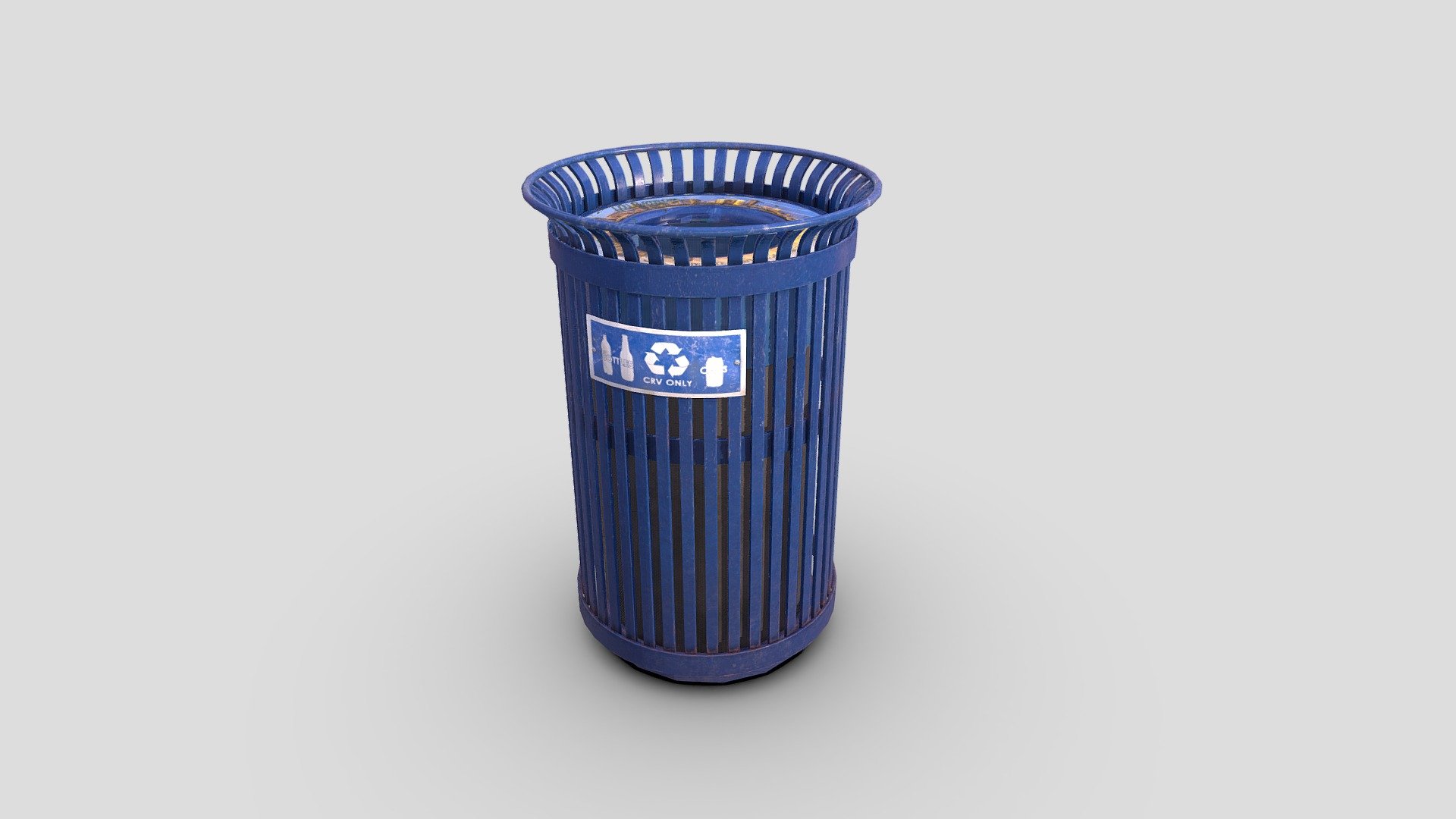 Game asset created in 3Ds Max and Substance Painter - Blue City Trash Can - Download Free 3D model by Raphael Escamilla (@Raffey) 3d model