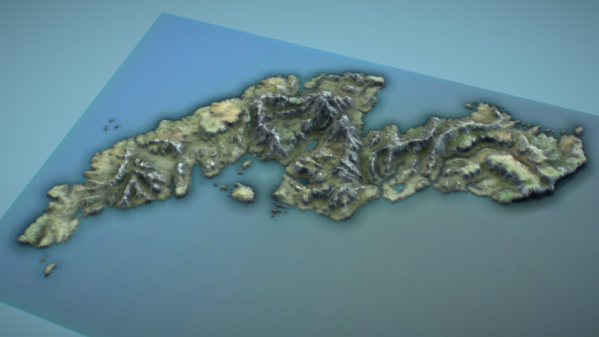 A concept 3D terrain map for the High Rock 427 mod for The Elder Scrolls III: Morrowind 3d model