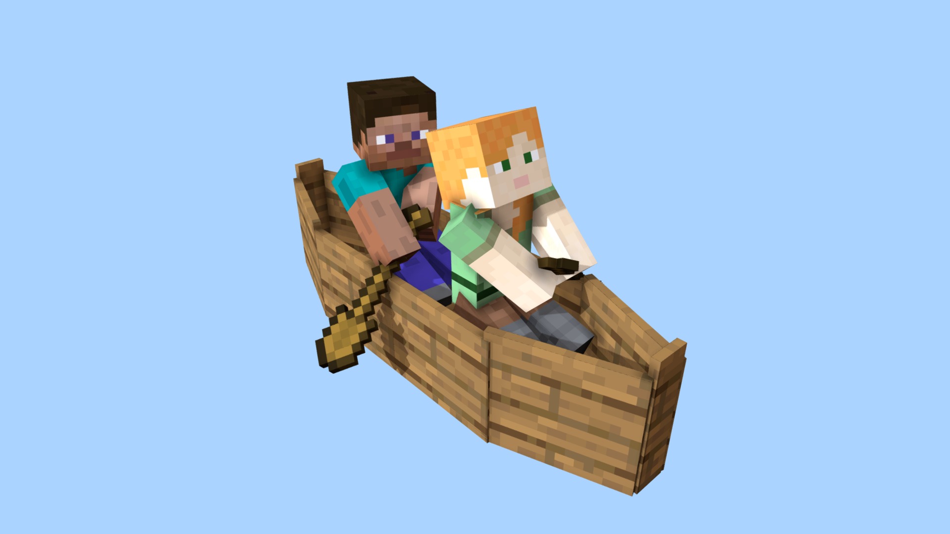 Concept model of a canoe for Minecraft 3d model