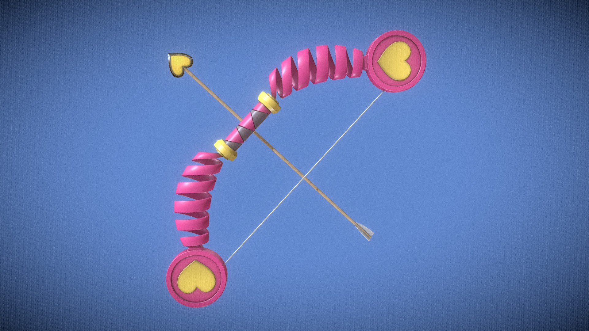 A model of the Toy Bow, a weapon from the Disgaea series. Is low poly and uses PBR textures 3d model