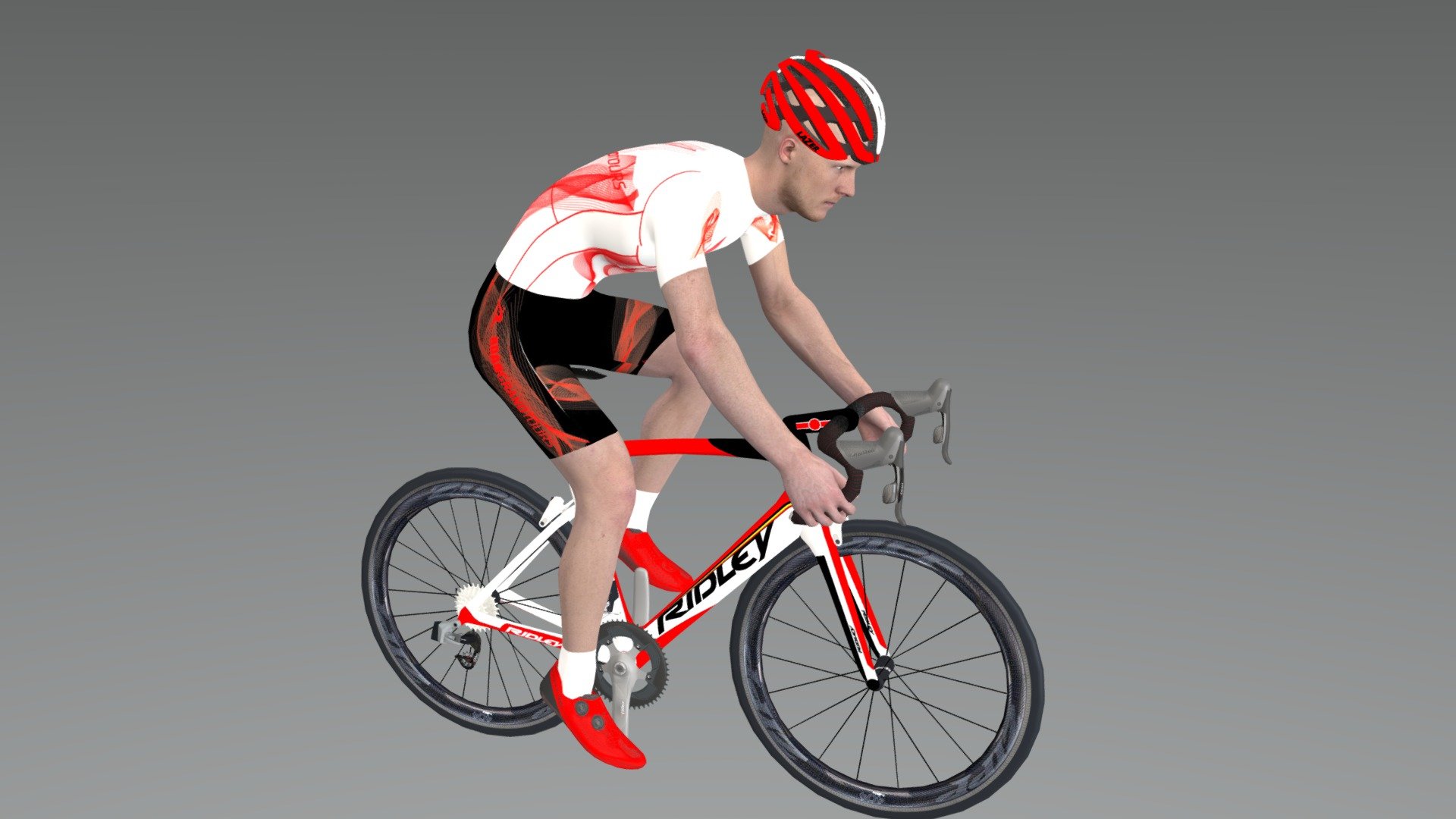 Cyclist in drops pose - 3D model by Andrei Buletin (@andreibuletin) 3d model