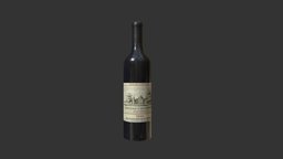 wine bottle Low-poly 3D model