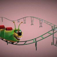Animated Kiddie-coaster circus, mudbox, rollercoaster, carnival, low-poly, photoshop, 3dsmax, lowpoly, 3dmodel