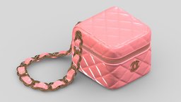 Chanel Clutch With Handle PBR Realistic leather, boy, luxury, fashion, women, accessories, bag, classic, equipment, ready, vr, ar, accessory, purse, realistic, woman, chain, luggage, handbag, quality, pouch, chanel, quilted, asset, game, 3d, pbr, low, poly, model, design, lady, calfskin