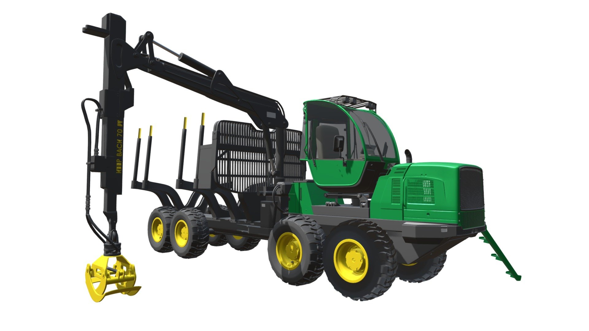 Quality 3d model of forwarder forestry vehicle 3d model