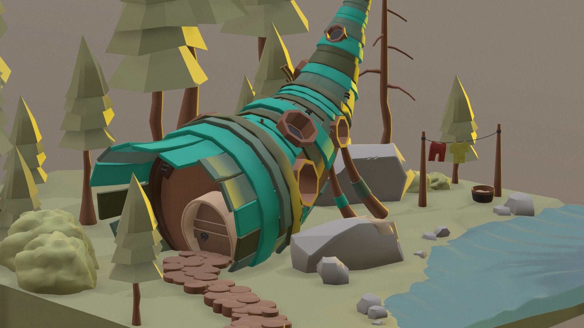 Whale house - 3D model by KattyLi 3d model