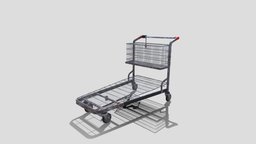 Shopping cart weathered v1 trolley, shopping, store, grocery, car, marketshopping