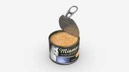 Miamor feine filets in jelly thun cat food open food, cat, pet, can, closed, meal, metal, jelly, thun, tinned, feine, nutrition, feeding, preserved, 3d, pbr, container, filets, miamor, calmar