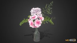 [Game-Ready] Pink Flowers and Vases plant, modern, flower, vase, ornament, furniture, pink, ar, 3dscanning, beautiful, photogrammetry, 3dscan, interior, deocration, noai, planterium, pink-flower