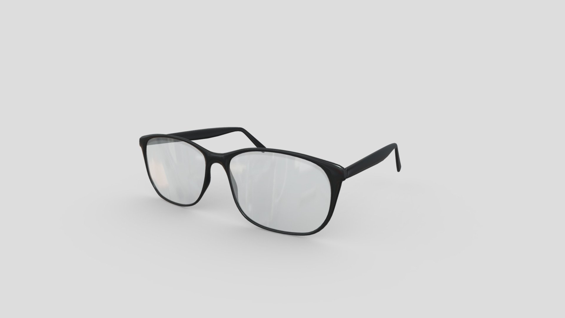 low poly 3d model of casual unranded reading glasses with clear glass - Reading Glasses - Buy Royalty Free 3D model by assetfactory 3d model