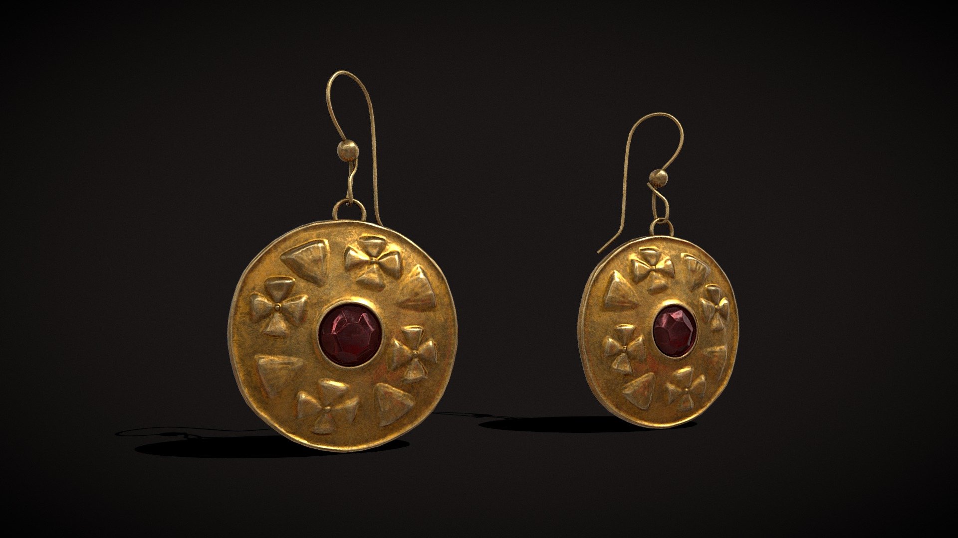 Byzantine Earrings With Garnet 
VR / AR / Low-poly
PBR approved
Geometry Polygon mesh
Polygons 9,784
Vertices 9,442
Textures 4K PNG - Byzantine Earrings With Garnet - Buy Royalty Free 3D model by GetDeadEntertainment 3d model