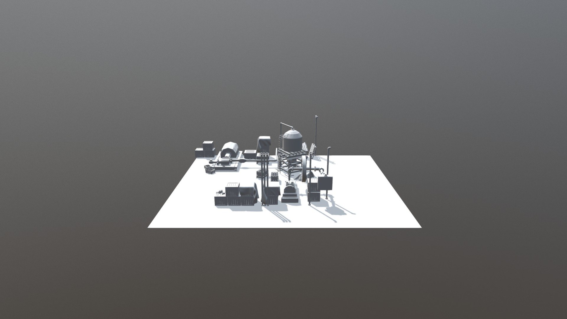 Made with Autodesk Maya - 3D Factory Scene - 3D model by hugosantana244 3d model