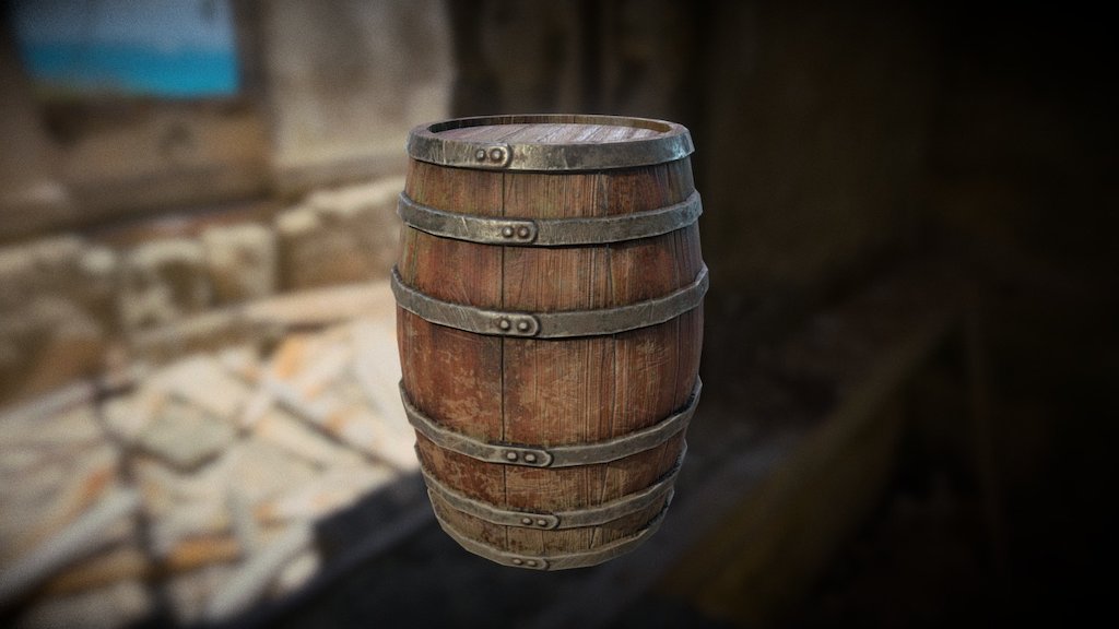 4k textured barrel - Barrel - 3D model by Mohamed Salama (@3dsalama) 3d model