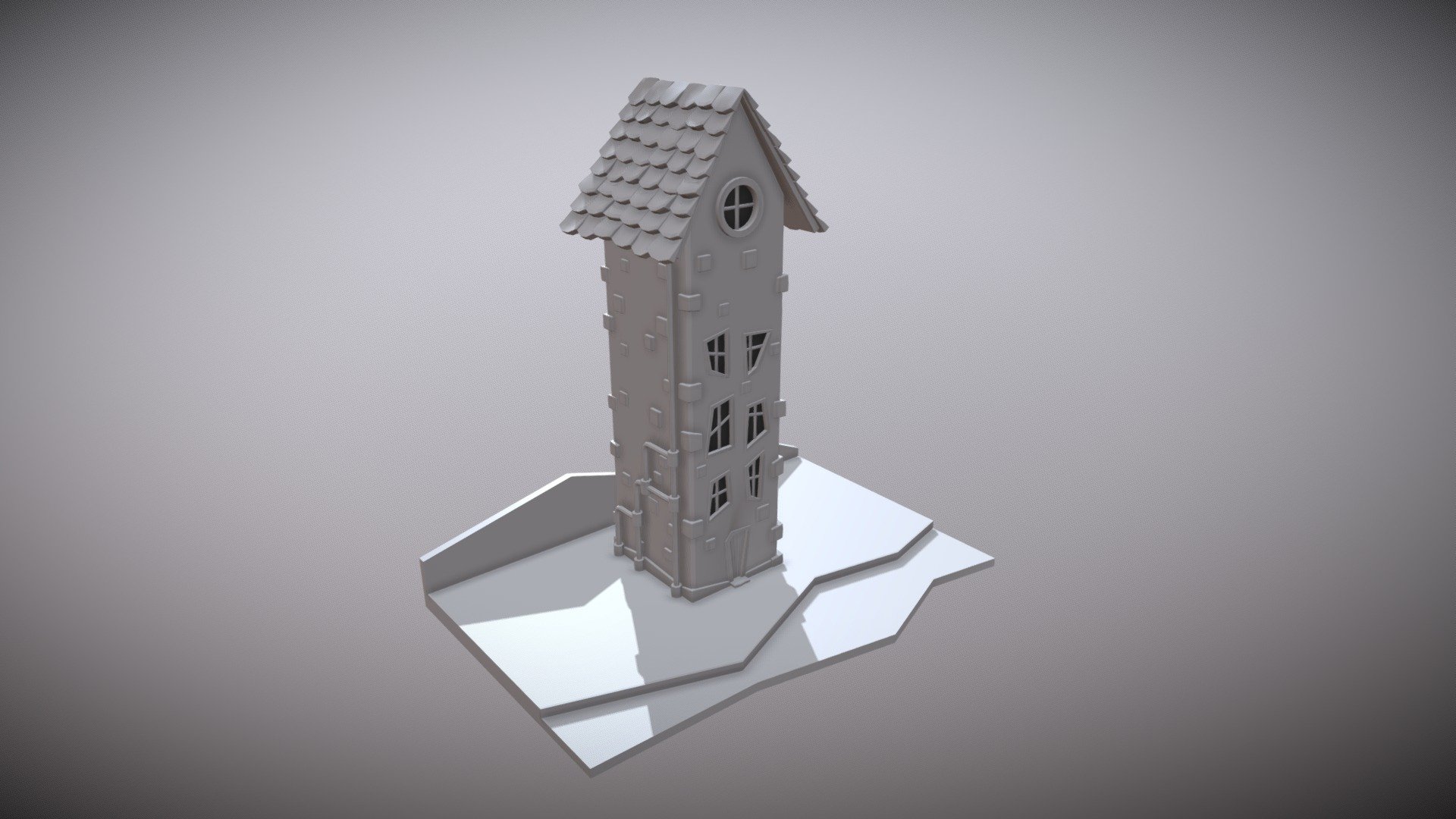 Cartoonish style house made with Maya - Cartoon House - 3D model by Victor (@vic555vic) 3d model