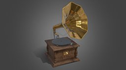Vintage Gramophone gramophone, speaker, vintage, furniture, record, vinyl