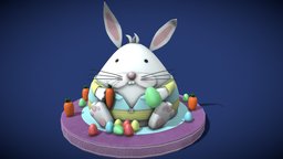 Plump Rabbit Cake food, bunny, cute, kids, cake, games, fun, egg, cookies, cookie, spring, easter, chocolate, holiday, birthday, wrapped, 3d, art, plump