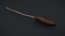 Witches Magic Broom for Flying Low-poly 3D model