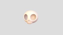 Cartoon Skull object, face, skeleton, anatomy, toon, prop, bone, dead, item, print, head, mask, cartoon, skull, human, halloween, simple, horror