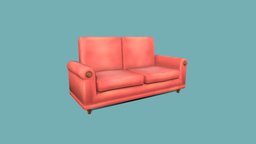 Couch Low Poly sofa, couch, lounge, furniture, props, game-ready, settee, asset, lowpoly