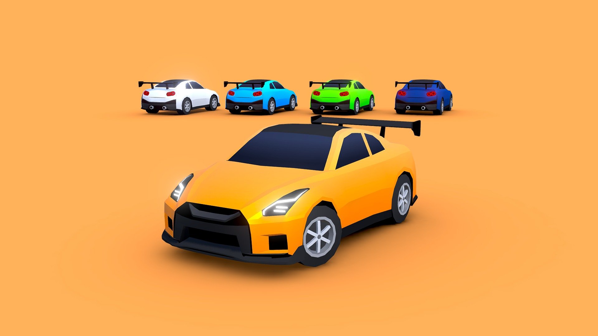 5 colors.

3834 triangles (wheels included).

FBX files included.

Cars use 2 materials (texture atlas of 512px * 512px).

Cartoon design.

This car is part of: CARS - Cute Racing Set - Cartoon Racing Car 2017 - Buy Royalty Free 3D model by SunsetStudio 3d model