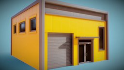 Small Warehouse office, modern, storage, small, garage, warehouse, urban, facility, vehicle, pbr, lowpoly, building, industrial, warehouse-building, commertial, noai