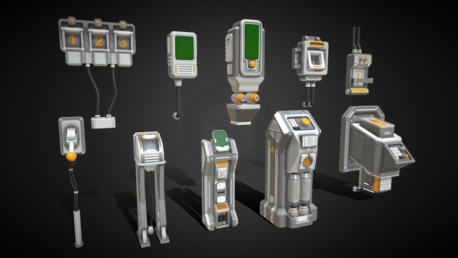 Get pack - https://www.artstation.com/a/18925892




middle poly sci-fi switches and electonic boxes

UW mapped

clean quad and close mesh

without textures and materials

include max(2020), blend(3.0), fbx , obj and stl files

total poly - 287029

total vert - 271545
 - SCI-FI Switches - 10 pieces - 3D model by 3d.armzep 3d model