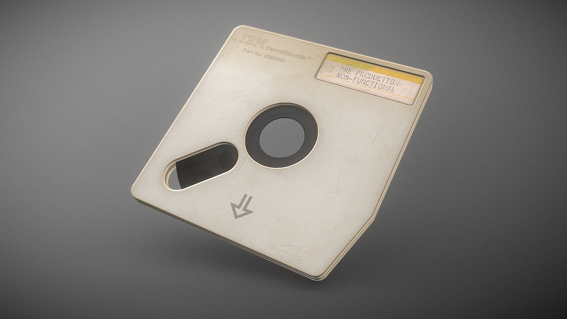 IBM's attempt at a 4-inch floppy disk—1983's DemiDiskette
In the early 1980s, the need became clear for a floppy disk drive and associated disk that were smaller and more rugged than the 5.25-inch standard which pervaded the personal computer world. A number of companies proposed alternatives, including Sony with a 3.5-inch disk, a consortium of Hitachi, Maxell and Matsushita (Panasonic) with a 3-inch disk, Tabor with a 3.25-inch disk, and IBM with a 4-inch floppy disk drive, the Model 341 and an associated diskette, the DemiDiskette. This program was driven by aggressive cost goals, but missed the pulse of the industry. The product was announced and withdrawn in 1983 with only a few units shipped, with IBM writing off several hundred million dollars of development and manufacturing facility. When the dust settled, the industry settled on a 3.5-inch standard and the other alternatives, including IBM's, were relegated to the dustbin of computer history 3d model