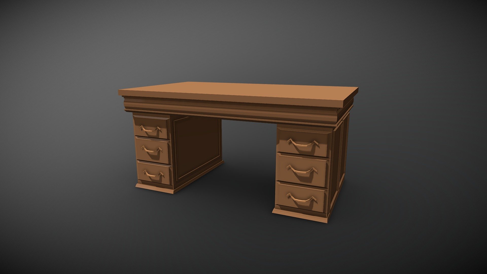 Big wood boss office table - Wood Boss Office Table - Download Free 3D model by Jansan 3d model