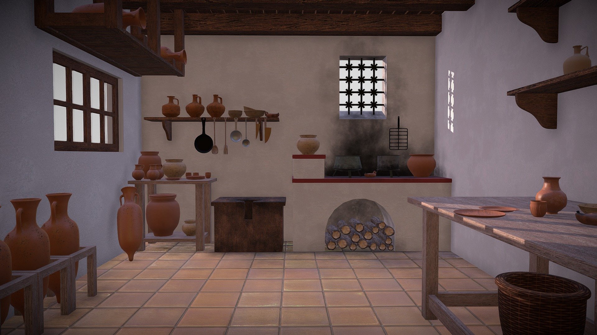Aproximación a una cocina romana y algunos de sus elementos 3d model