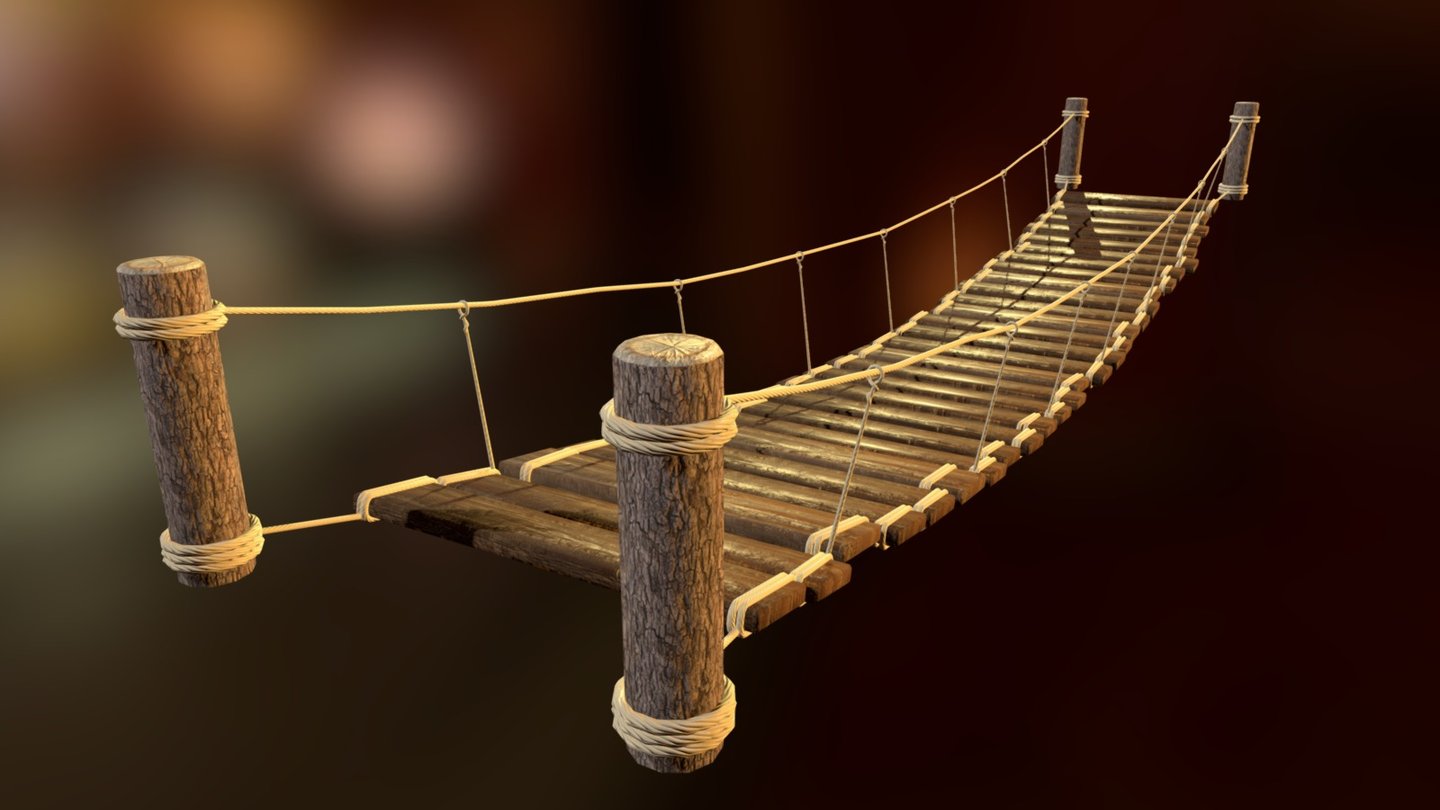 Rope Bridge - 3D model by Ellie Apperley (@ellieapperley) 3d model