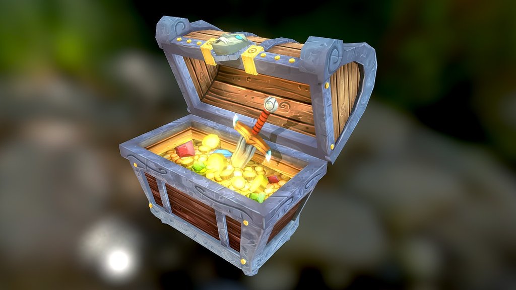 A treasure chest made in the texturing classroom.
Teaching in the course Undergraduate Digital Games 3d model