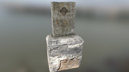 Monument tombstone, monument, cemetery, gravestone, grave, headstone, game, lowpoly, tomb