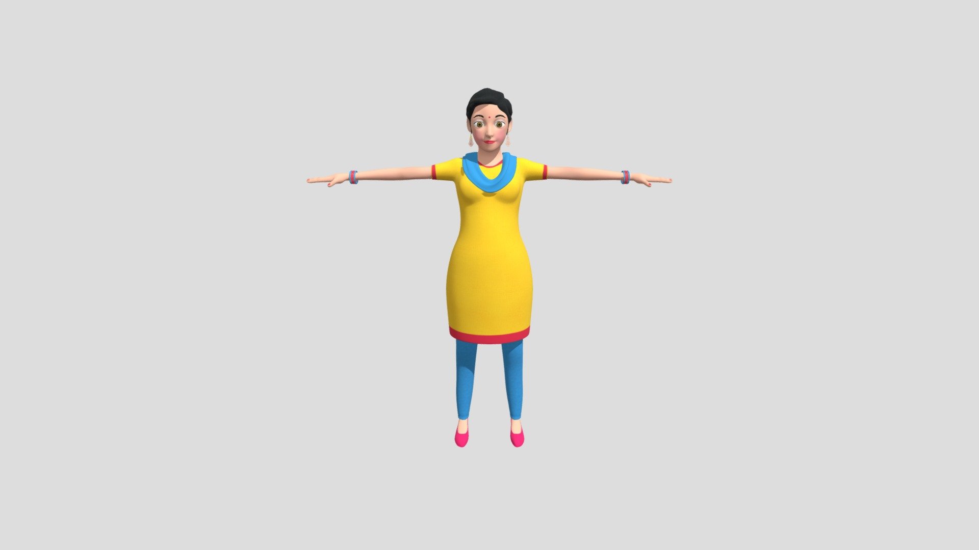 This character created in Maya 3d software with help of zbrush for minor detail.. This character represents Indian traditional dressing.Here, Zip file of 3D model includes 3d Model and texure folder 3d model