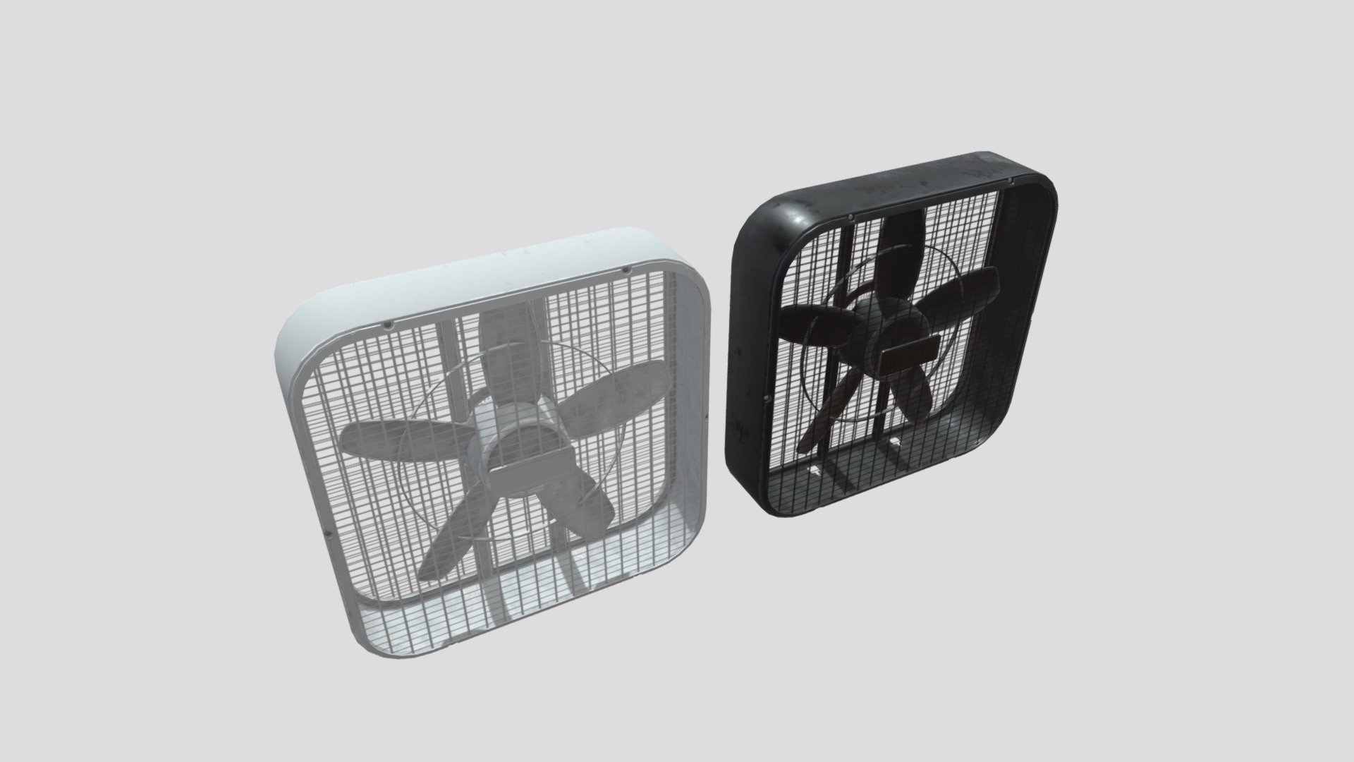 This Box Fan is perfect for decorating any scene, whether its industrial, commercial, or residential. The fan can be easily animated by rotating the fan mesh. The mesh is viewable from all angles and distances.

This Includes:

The mesh
4K and 2K Texture Sets (Albedo, Alpha, Metallic, Roughness, Normal, Height)
2 Color Variations (Black, White)
The mesh is UV Unwrapped with vertex colors and can easily be retextured - Box Fan with 4K and 2K Textures - Buy Royalty Free 3D model by Desertsage 3d model
