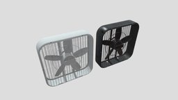 Box Fan with 4K and 2K Textures fan, electronics, 4k, air-conditioner, vent, conditioning, ventilation, cooling, box-fan, lowpoly, air