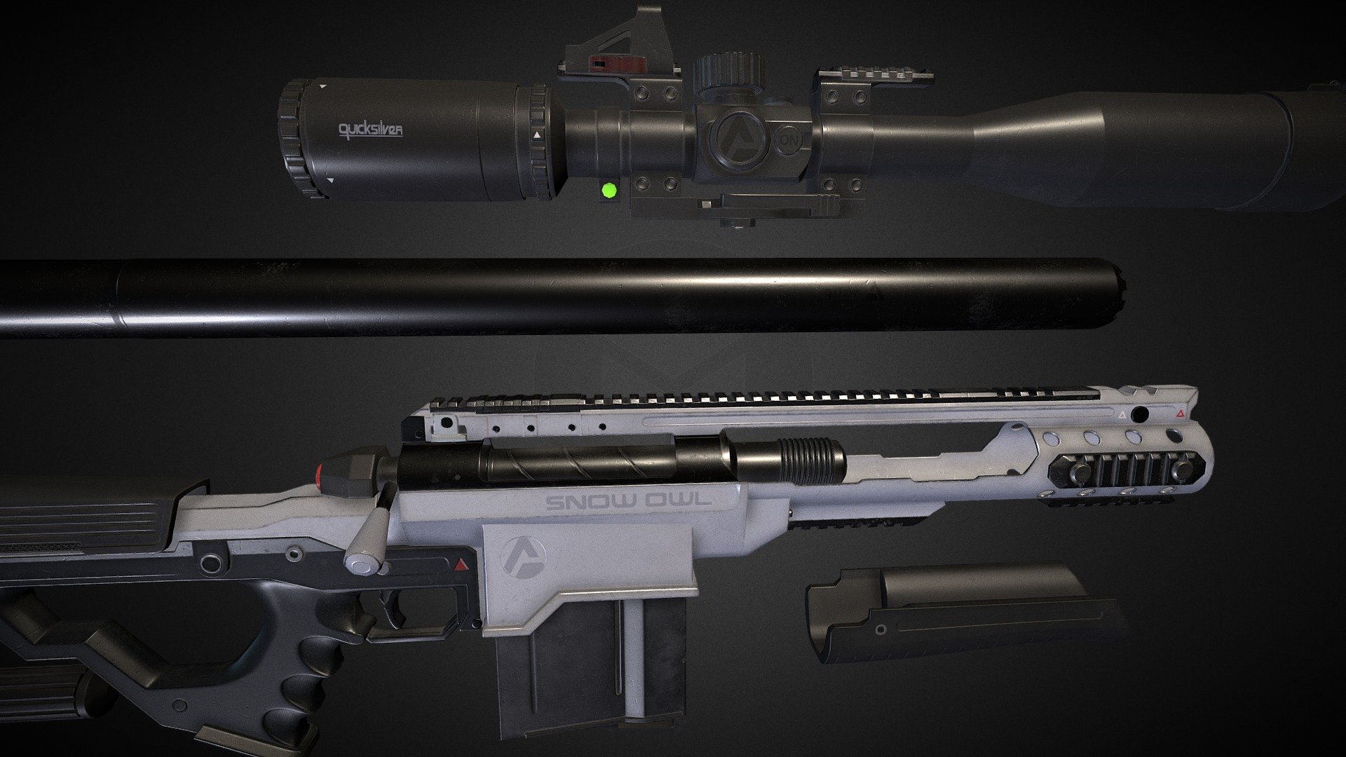 :&lsquo;3 hi guy, i made this base on cocept of Wouter Kroon -&gt; https://www.artstation.com/artwork/k4Ro3n - “Snow Owl” Sniper Rifle - 3D model by nomodinh2792 3d model
