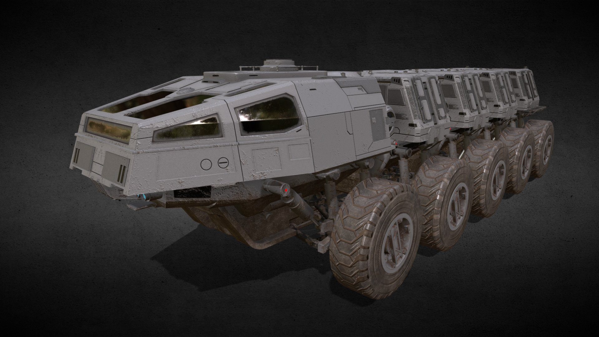 My rendetion of the Juggernaut 5 from Mandalorian TV show, named as Juggernaut 5.1. There are some slight differencies against the tv show.

Model is also rigged, so you can use it for an animation. 

Juggernaut 5 was only vehicle which survived the pirate raid and successfully delivered the fuel into fuel refinery. Unfortunatelly the vehicle was destroyed later when Din Djarin and Mayfeld escaped the refinery by shot into uncovered tank.
The vehicle itself is bassed on HAVw A6 Juggernaut know more as clone turbo tank. This version consist only from one big hull, but HCVw A9.2 juggernaut consists from 5 sections connected by hinges. Thanks to this solution the vehicle was more manouverable in the jungle of Morak than unarmed version HCVw A9 3d model