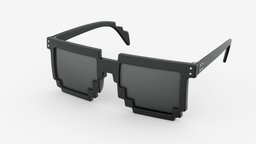 Pixel style glasses black
