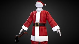 Christmas_Santa Costume_with axe santa, christmas, costume, outfit, asset