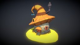 House Witch environment-assets, handpainted, asset, game, lowpoly, witch, gameasset, house