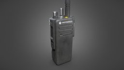 Radio wireless, portable, motorola, walkie-talkie, low-poly, pbr, military, radio, gameready, dp4400