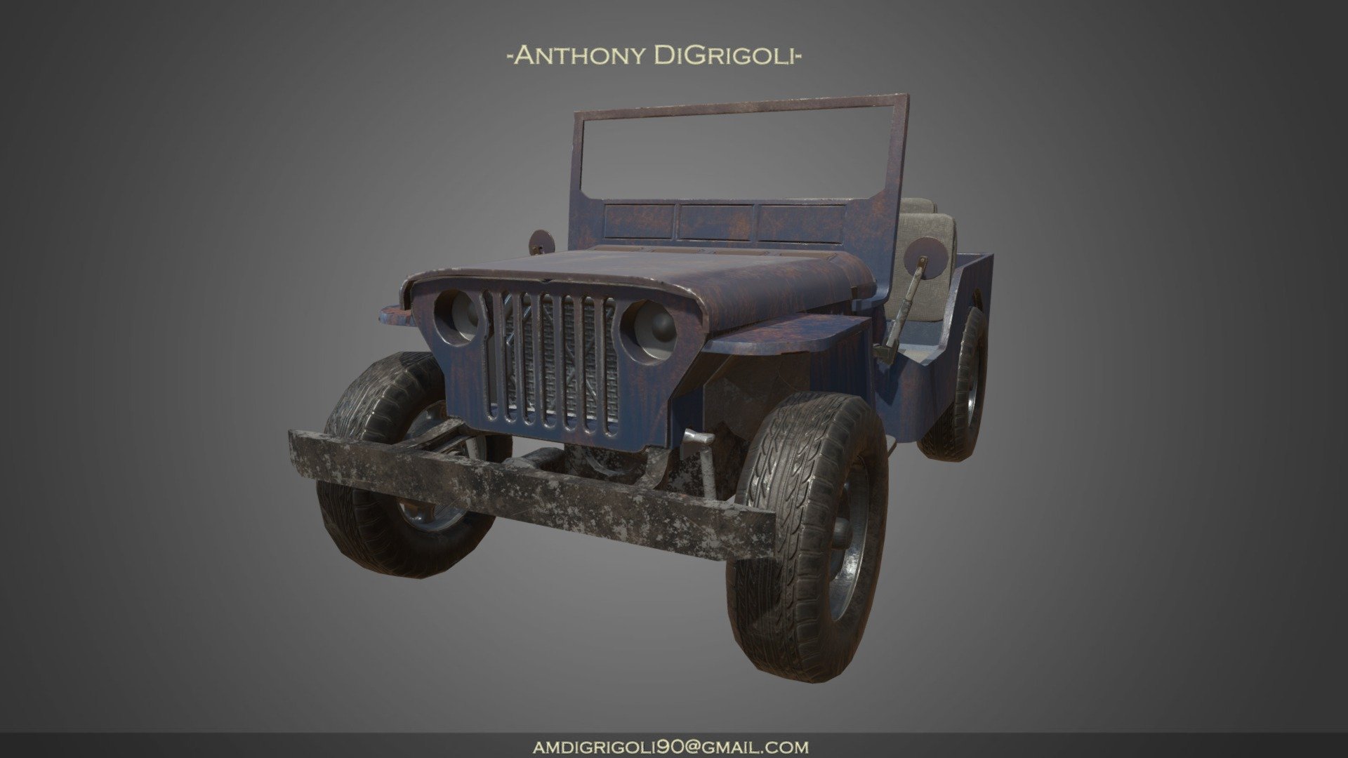 Here's a 1960's Willys inspired Jeep. I modeled the vehicle in Maya then Textured the vehicle in Substance Painter - 1960's Jeep - 3D model by amdigrigoli90 3d model
