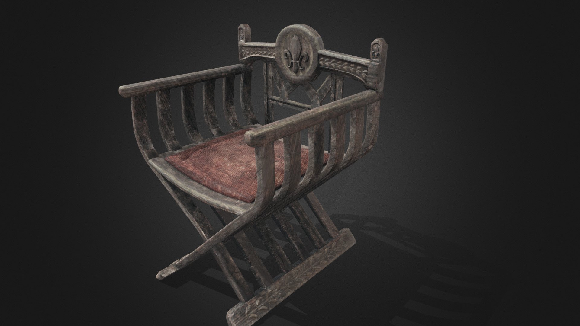 Medieval Scissor Chair 1 with Blender and Armorpaint - Medieval Scissor Chair 1 - 3D model by mwdesign2 3d model