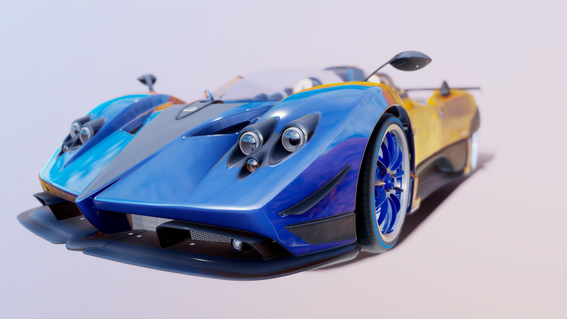 The Zonda HP Barchetta was unveiled at the 2017 Pebble Beach Concours d’Elegance as a present to the company’s founder, Horacio Pagani for his 60th birthday as well as to commemorate the 18th anniversary of the Zonda. It has unique exterior design cues which makes it different from other Zondas produced with the most distinguishable features being the barchetta body style and rear wheel covers inspired by group C race cars, making it the first Pagani to ever use this styling. It also has a rear spoiler, air intakes and rear lights taken from the 760 series cars 3d model
