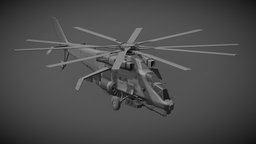 Mi-37 RDF De Caelo attack, blender, art, helicopter