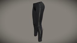 Female Black Leggings modern, fashion, girls, clothes, pants, realistic, real, fit, womens, wear, leggings, pbr, low, poly, female, black, thight